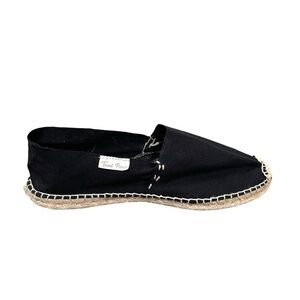 TONI PONS Canvas Flat Slip-On Espadrilles Sandals Shoes Black Tan 41